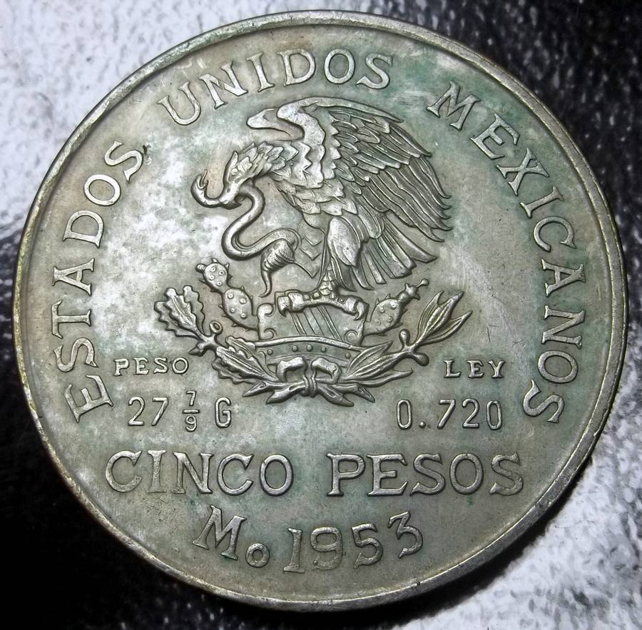 Mexico 5 Pesos 1953 - 200yrs Hidalgo