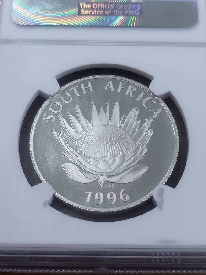 RSA 1996 Silver One Rand: Constitution - NGC PF70 Ultra Cameo: Top Pop - Low Mintage: 2931