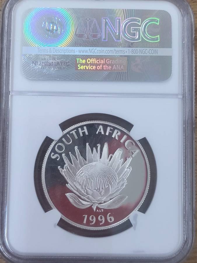 RSA 1996 Silver One Rand: Constitution - NGC PF70 Ultra Cameo: Top Pop - Low Mintage: 2931