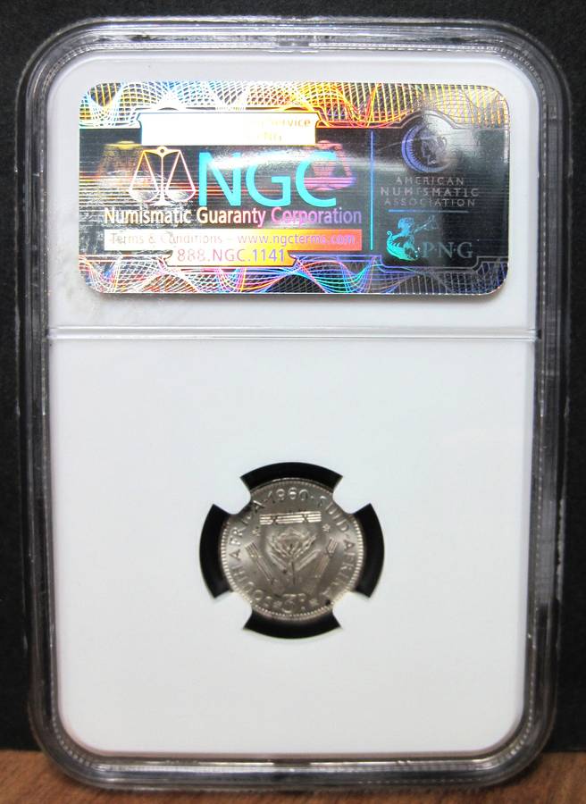 SA Union Threepence 1960 - NGC MS64