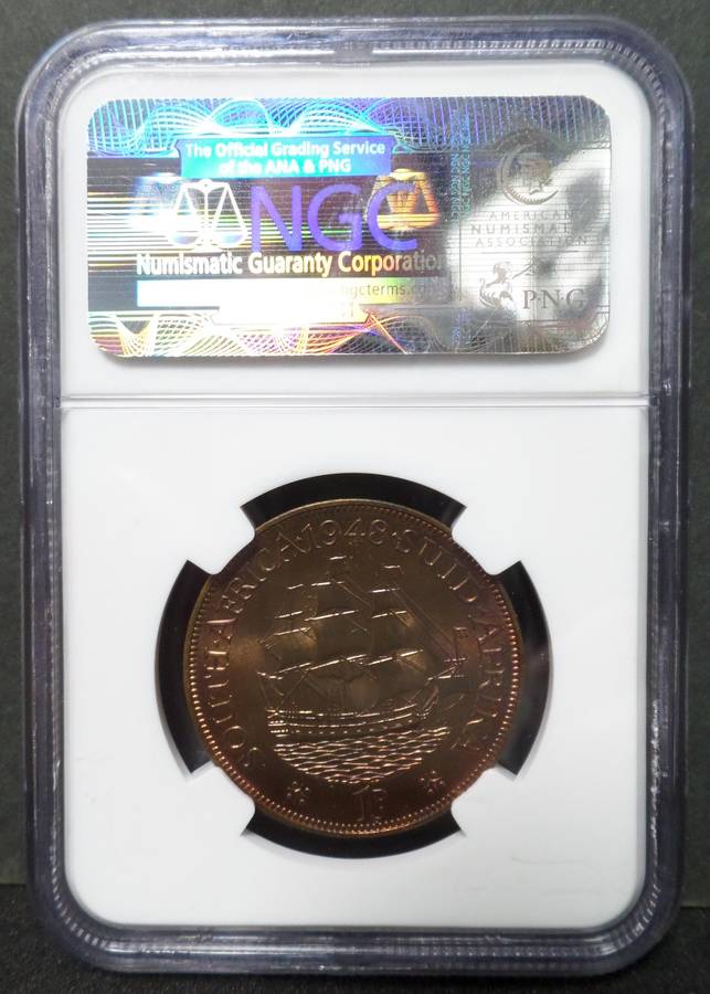 SA Union 1 Penny 1948 - NGC PF65 RB