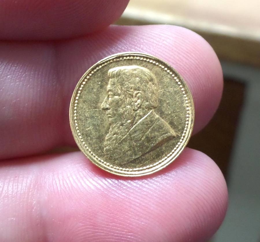 ZAR 3 Pence 1898 - Sammy Marks replica - 22ct Gold