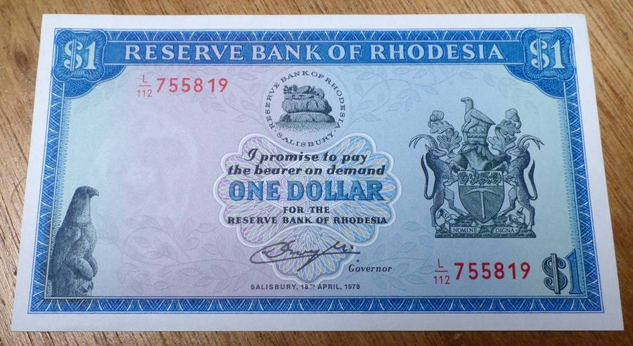 Rhodesia 1 Dollar 1978 - aUNC to UNC condition
