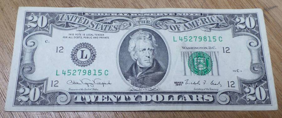 USA 20 Dollars 1990 - VF condition