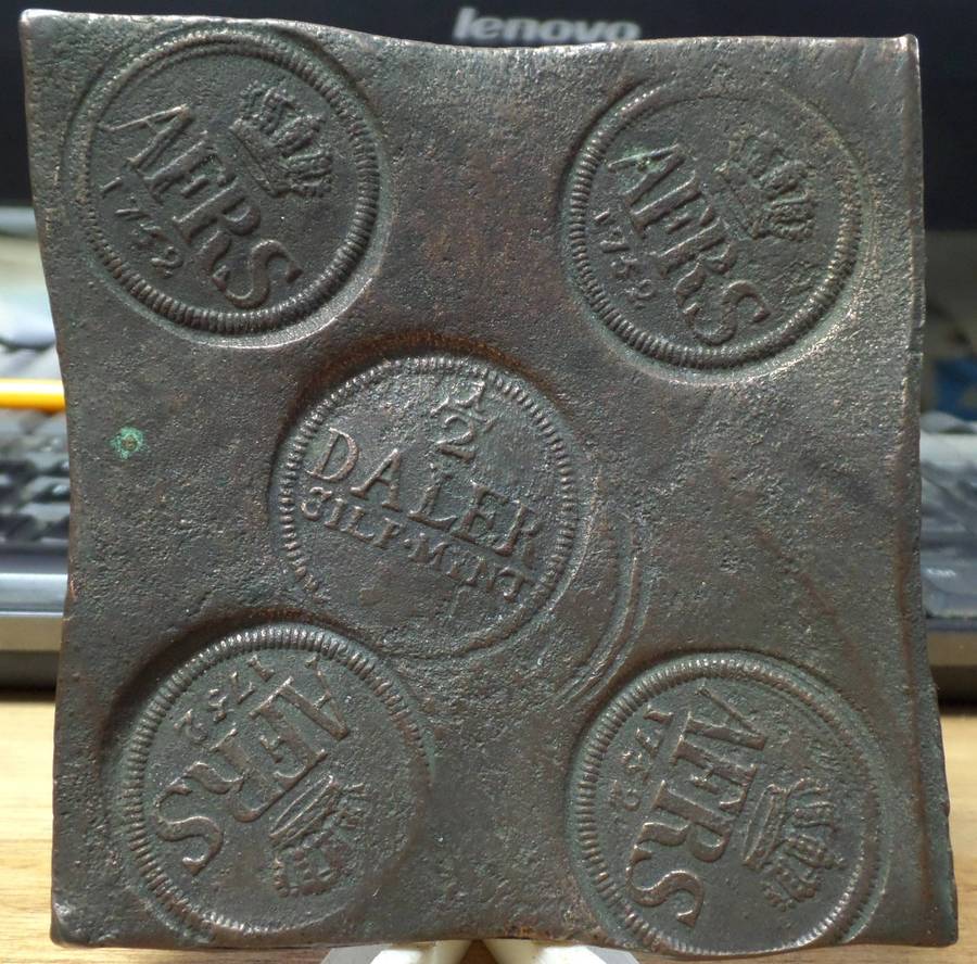 Sweden 1/2 Daler 1752 - Plate Money