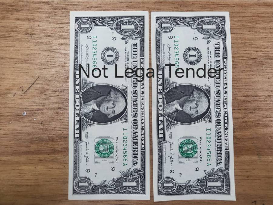 US Dollar Note Sequel Pair (2) : I102345656A-I0234566A - UNC