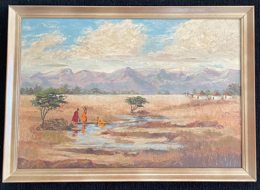 ORIGINAL OIL PAINTING ON BOARD OF ZULULAND