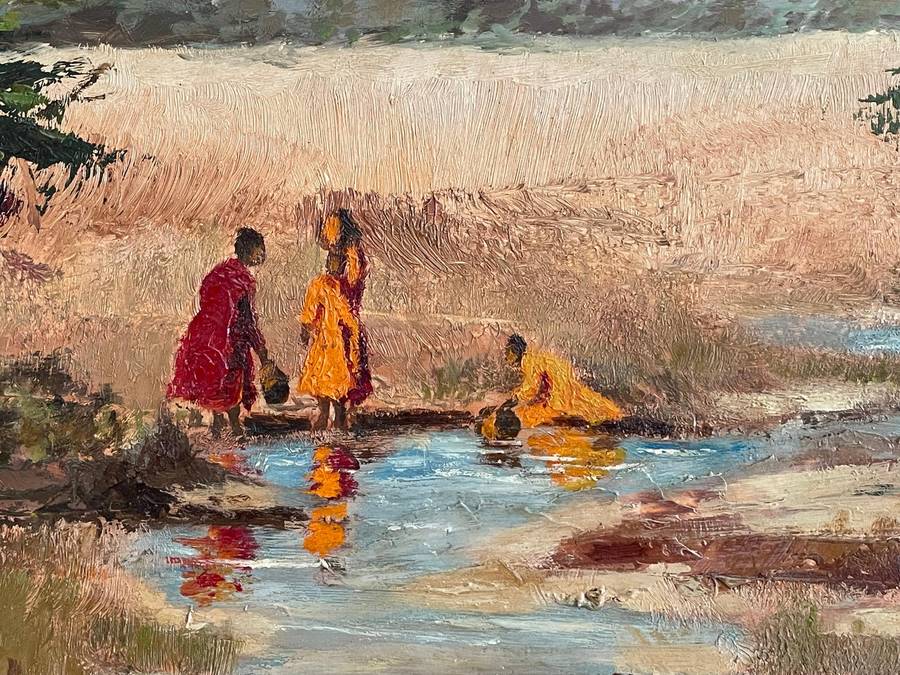 ORIGINAL OIL PAINTING ON BOARD OF ZULULAND