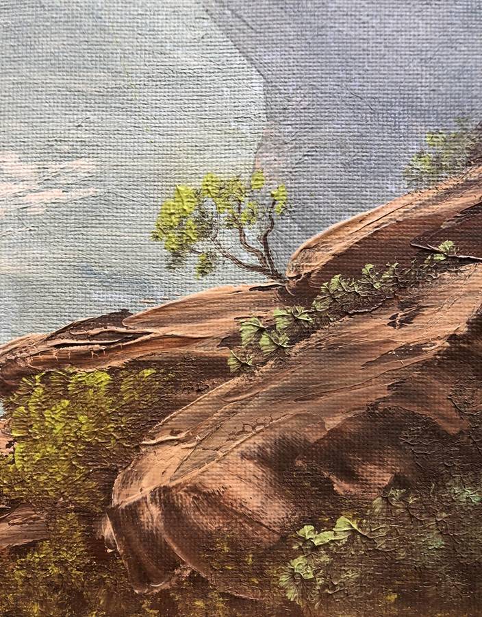 ORIGINAL WERNER FORDELMANN (1926-2012) OIL ON CANVAS ON BOARD -MOUNTAIN LANDSCAPE IN GOLD FRAME