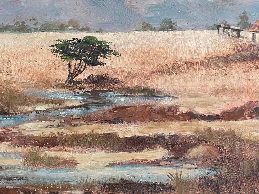 ORIGINAL OIL PAINTING ON BOARD OF ZULULAND