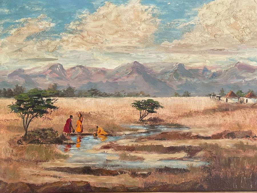 ORIGINAL OIL PAINTING ON BOARD OF ZULULAND