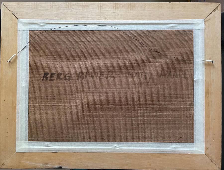 ORIGINAL WELL KNOWN SA ARTIST - J.L FOURIE - "BERG RIVIER NABY PAARL" OIL IN ORNATE GOLD FRAME