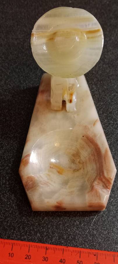 Vintage Mexican Onyx Ashtray. Man with Sombreo