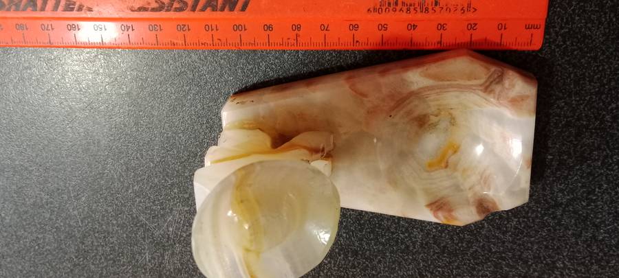 Vintage Mexican Onyx Ashtray. Man with Sombreo