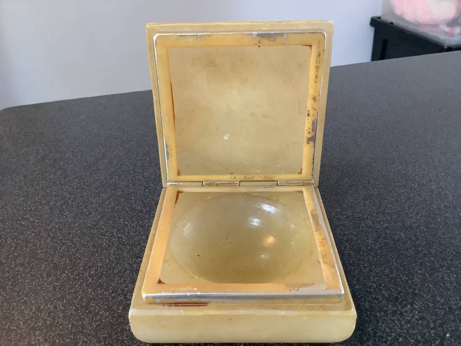 Vintage Hand Carved Italian Alabaster  box