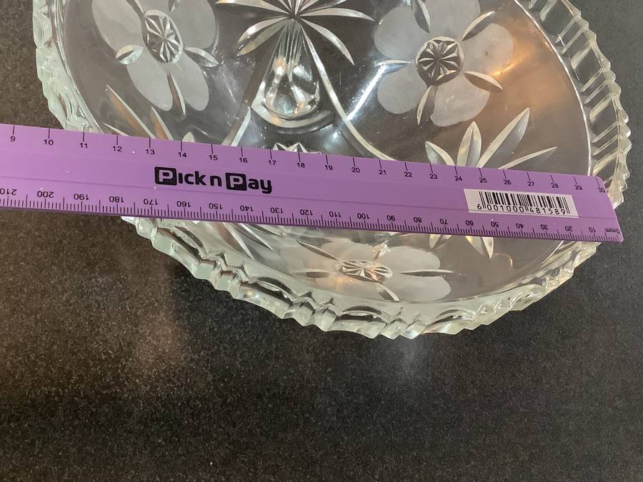 Vintage Bohemia Lead Crystal Bowl on 3 Feet