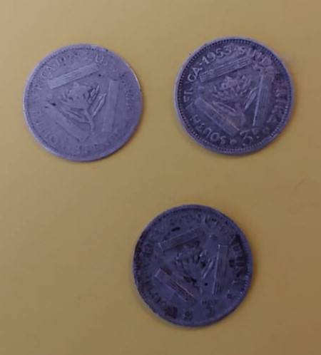 SOUTH AFRICAN 3 PENCE COINS