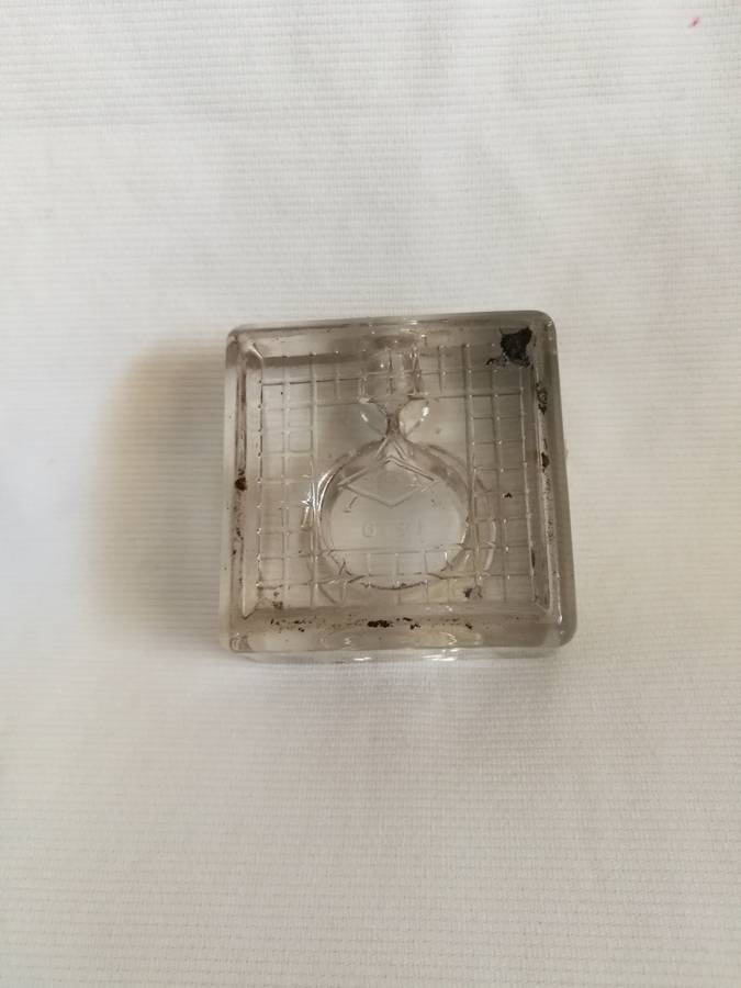 VINTAGE LARGE GLASS INKWELL- Velos, Made in England