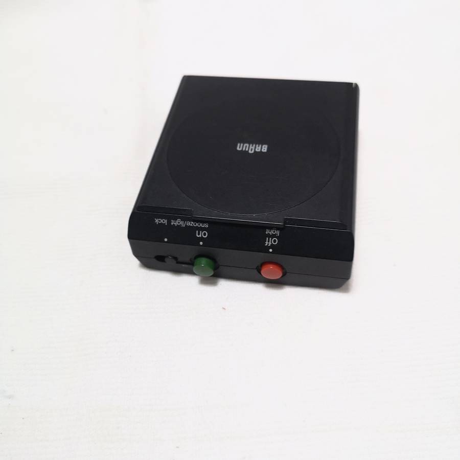 Vintage BRAUN Quartz AB314 SL Travel Alarm Clock Black Pocket Size Made In Germany