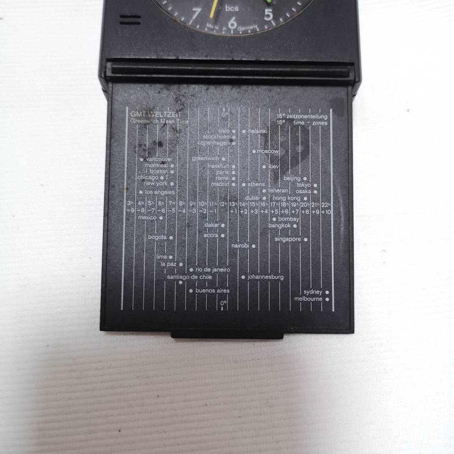Vintage BRAUN Quartz AB314 SL Travel Alarm Clock Black Pocket Size Made In Germany