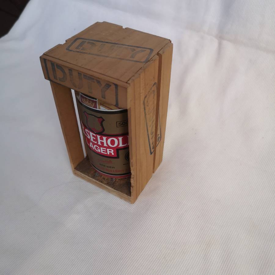 Parody Beer can in Crate- A##hole Lager