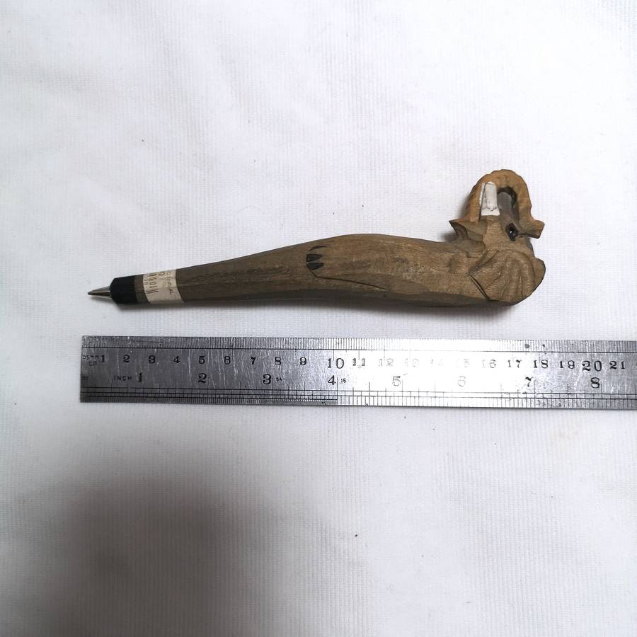 Vintage Hand Carved Wooden Elephant Writing Pen