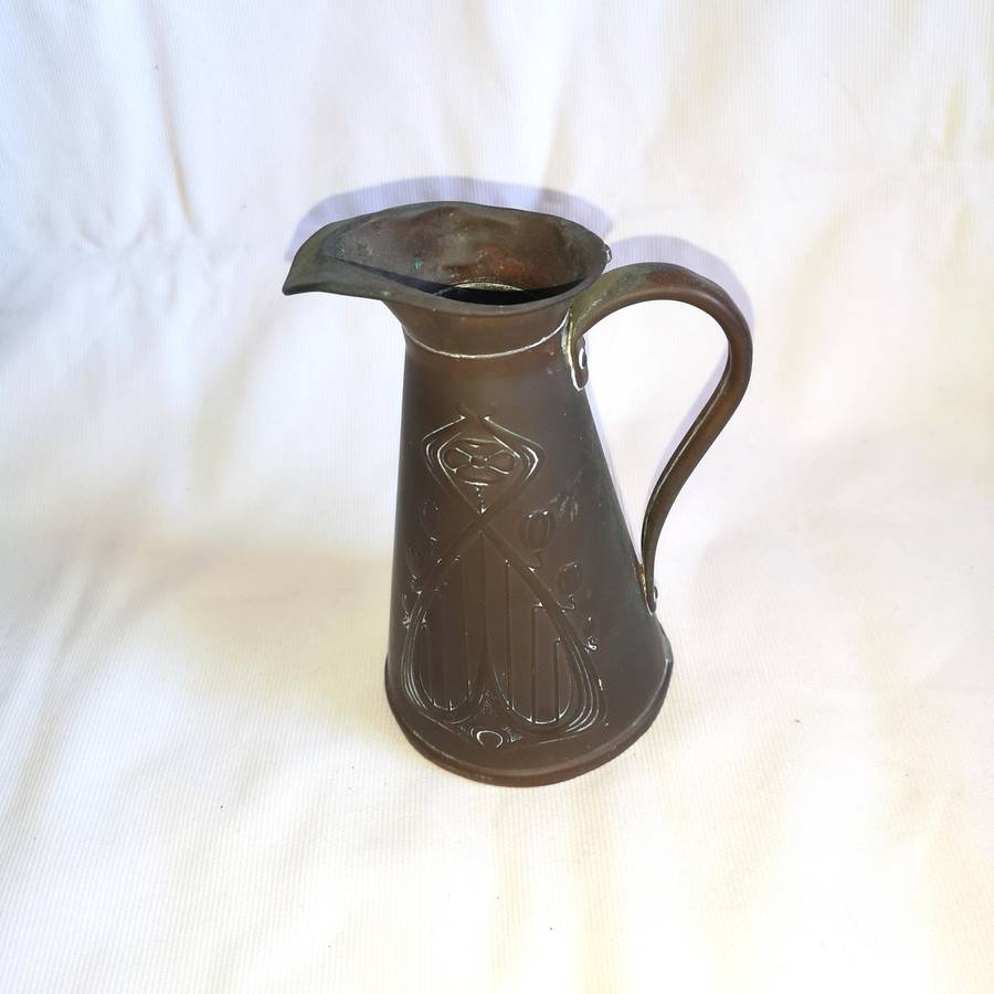 Antique JS&S Solid Copper Made in England Pitcher