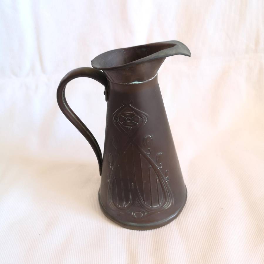 Antique JS&S Solid Copper Made in England Pitcher
