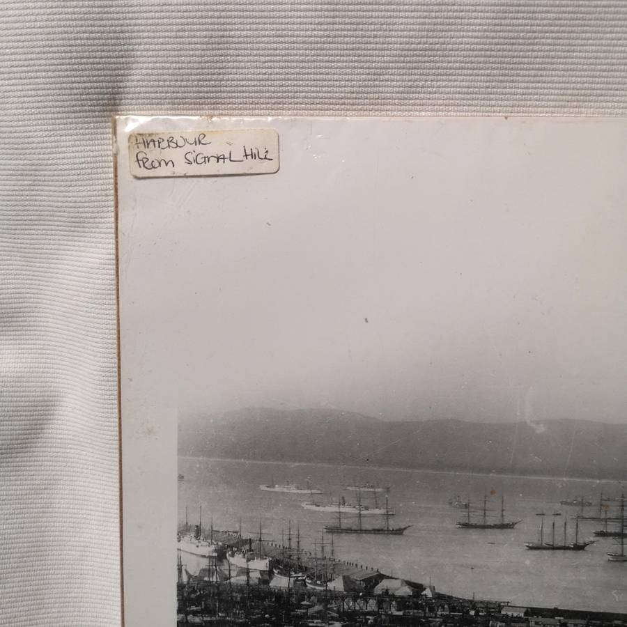 Historical Vintage 1800s Image "Cape Town Harbour from Signal Hill"