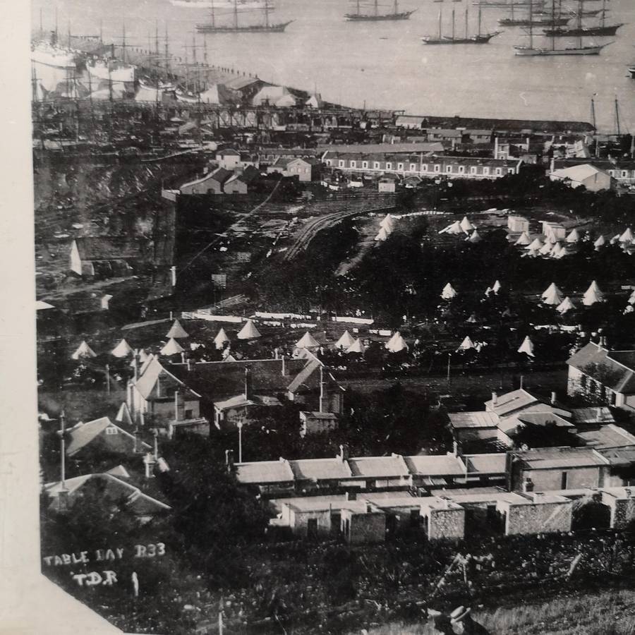 Historical Vintage 1800s Image "Cape Town Harbour from Signal Hill"