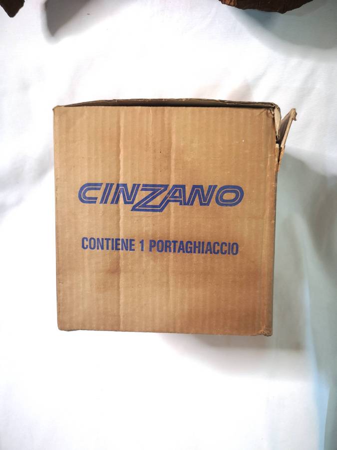 CINZANO 80s Vintage Blue plastic ice bucket, designer Jean Pierre Vitrac- Italy- Boxed