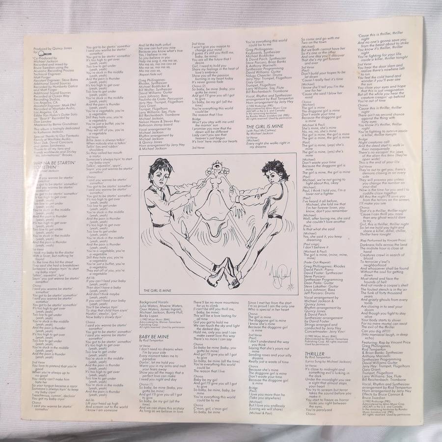 Michael Jackson Thriller 1982 Original Produced by Quincy Jones. LP