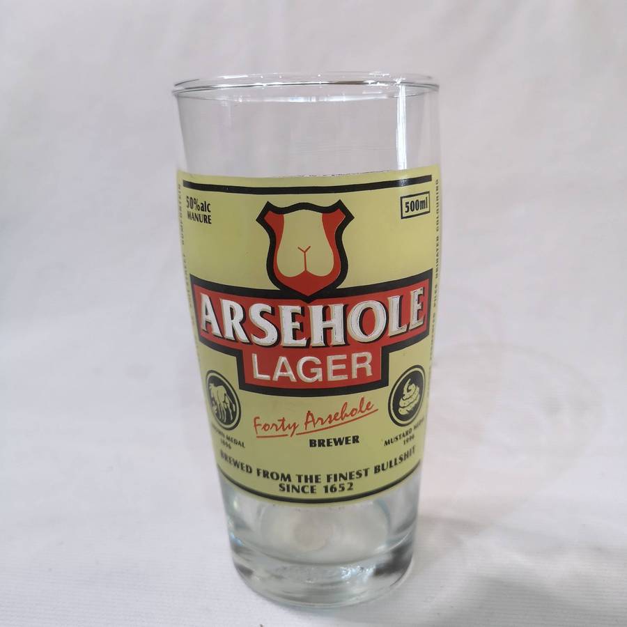 A##hole Larger Parody Beer Glass- Vintage