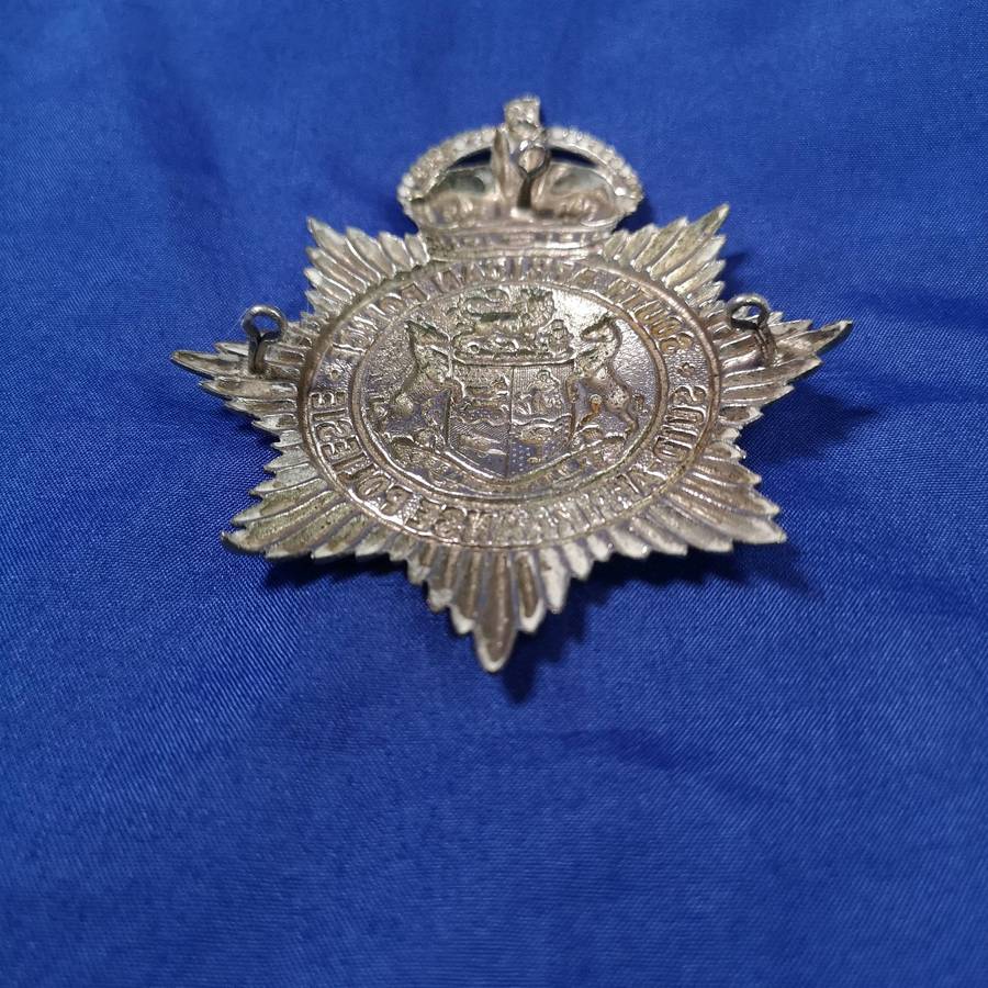 South African Police Helmet Plate Badge- Vintage
