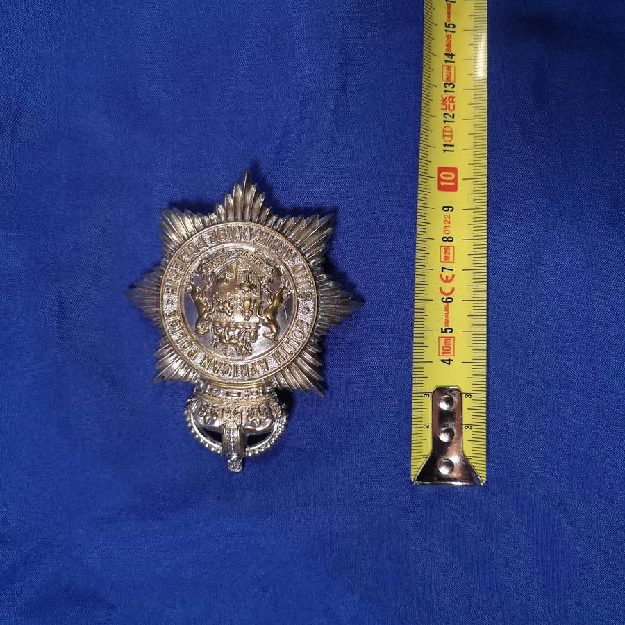 South African Police Helmet Plate Badge- Vintage