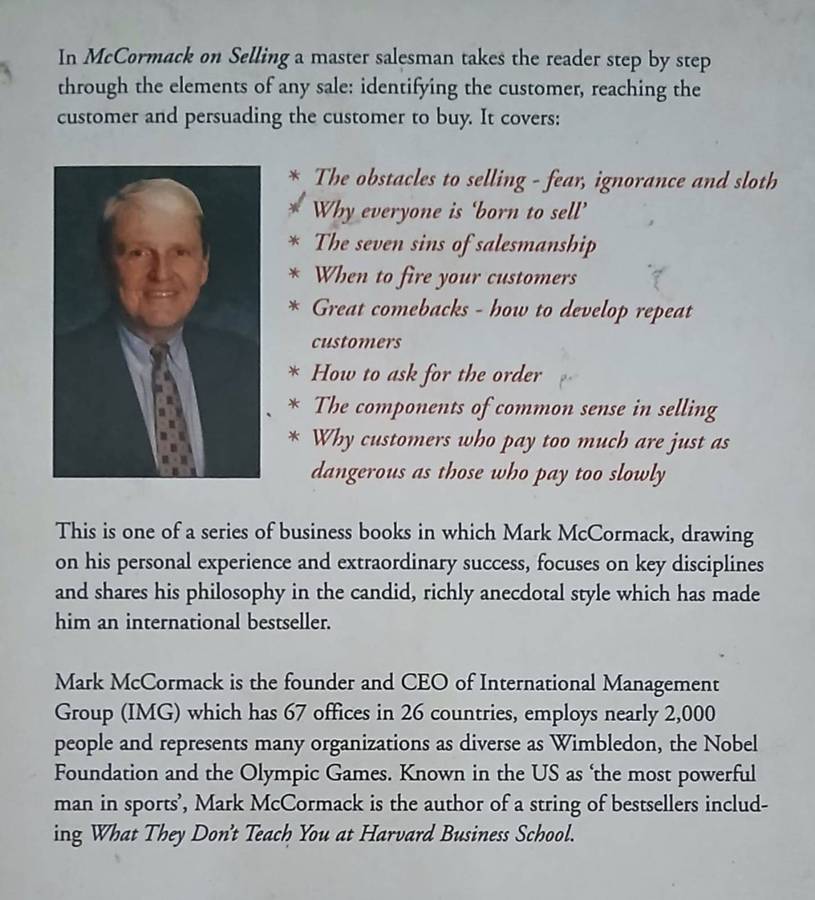 McCormack on Selling ~ Mark H McCormack