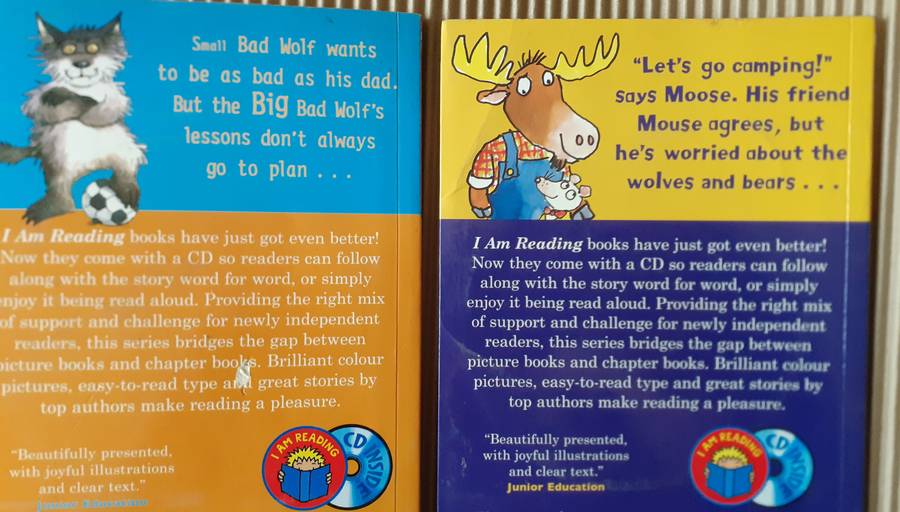 2 Childrens' books (NO CDs) - Small Bad Wolf / Moose and Mouse