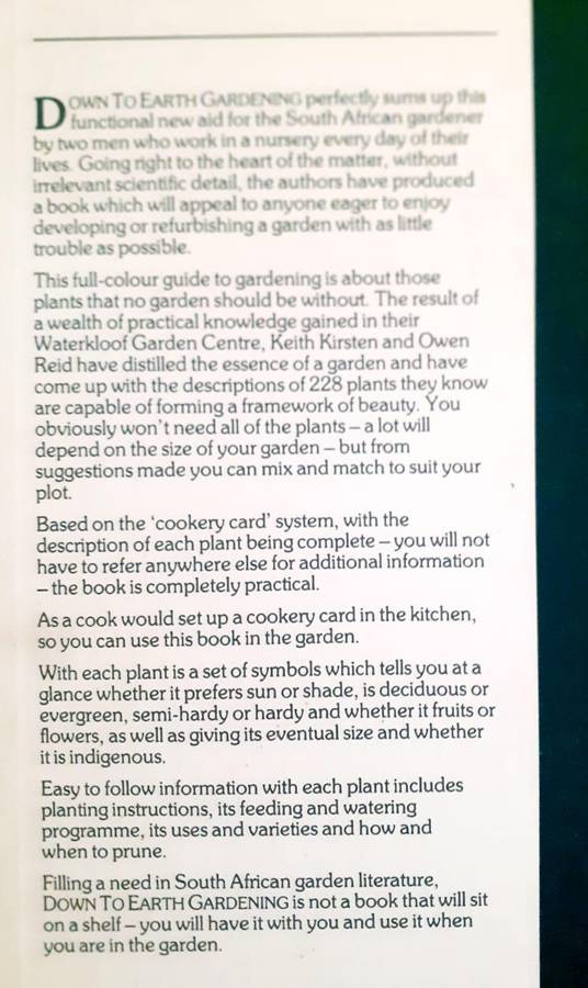 Down To Earth - Garden Book ~ Keith Kirsten