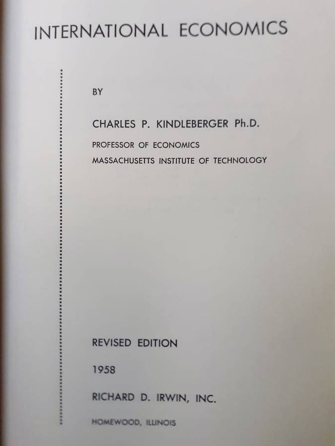 International Economics ~ Charles P Kindleberger