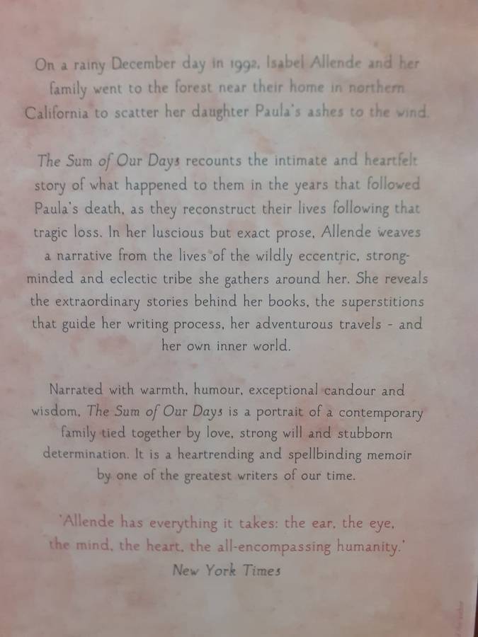 The Sum of Our Days ~ Isabel Allende