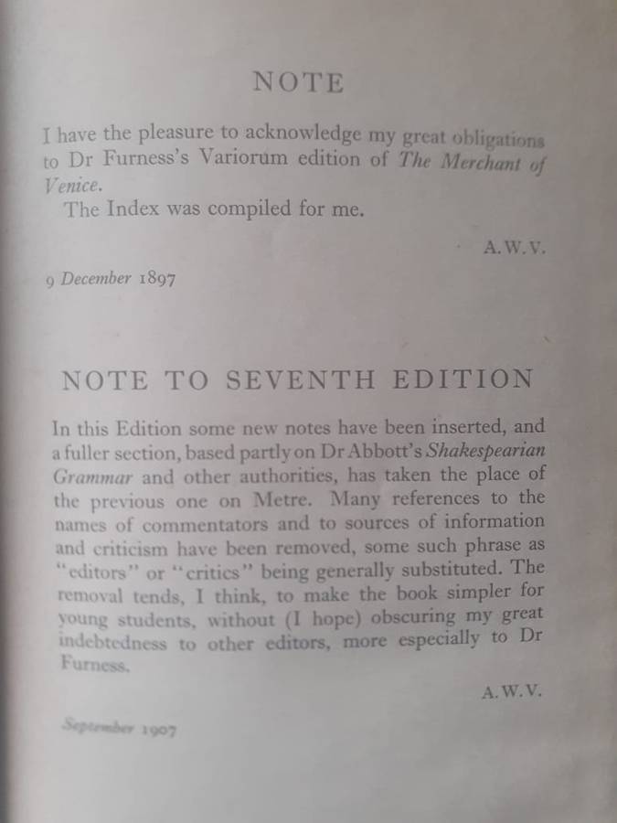 The Merchant of Venice ~ edited by A W Verity - Pitt Press Shakespeare