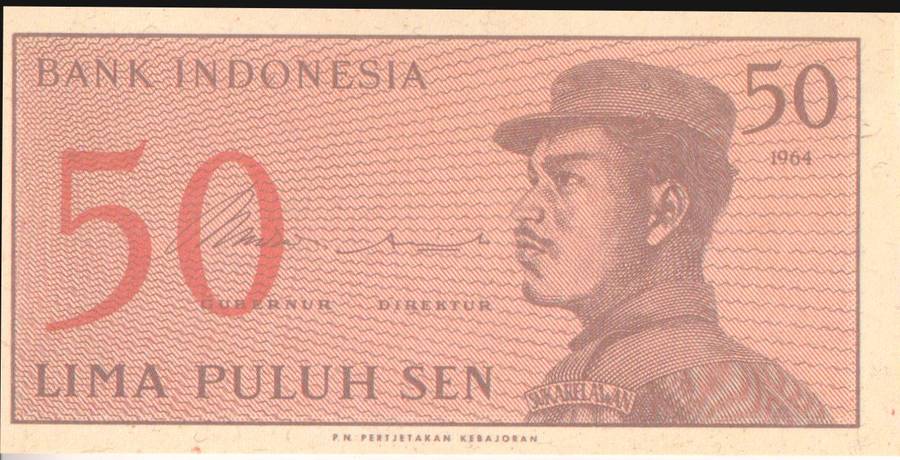 INDONESIA 50 SEN 1964 P94 UNC