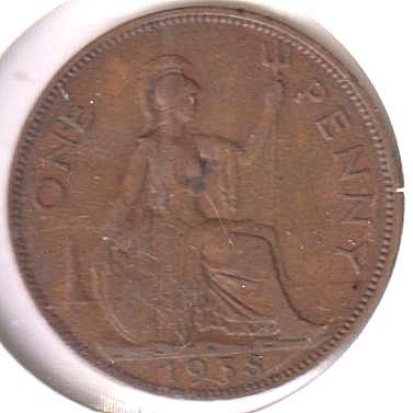 GREAT BRITAIN 1 PENNY  1938 IN COIN FLIP