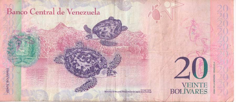 VENEZUELA 20 BOLIVARS  2011 P91 VF