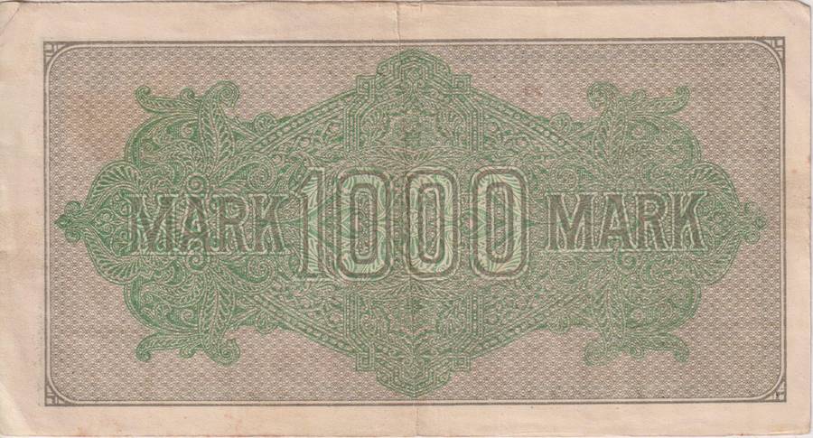 Germany 1000 Mark 1922, P-76  RED SERIAL NUMBER