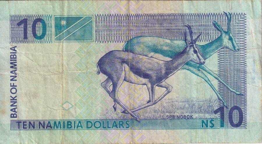 NAMIBIA 10 DOLLARS 2001 P4  F