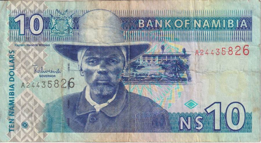 NAMIBIA 10 DOLLARS 2001 P4  F