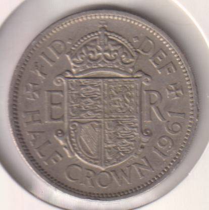 GREAT BRITAIN HALF CROWN 1961 IN COIN FLIP