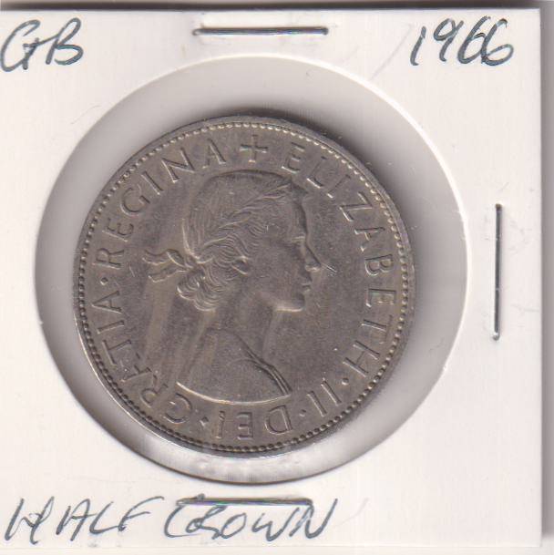GREAT BRITAIN HALF CROWN 1966  IN COIN FLIP