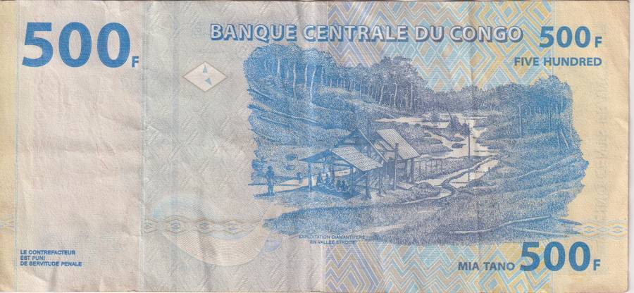 Congo Democratic Republic 500 Francs 2002 P-96 VF